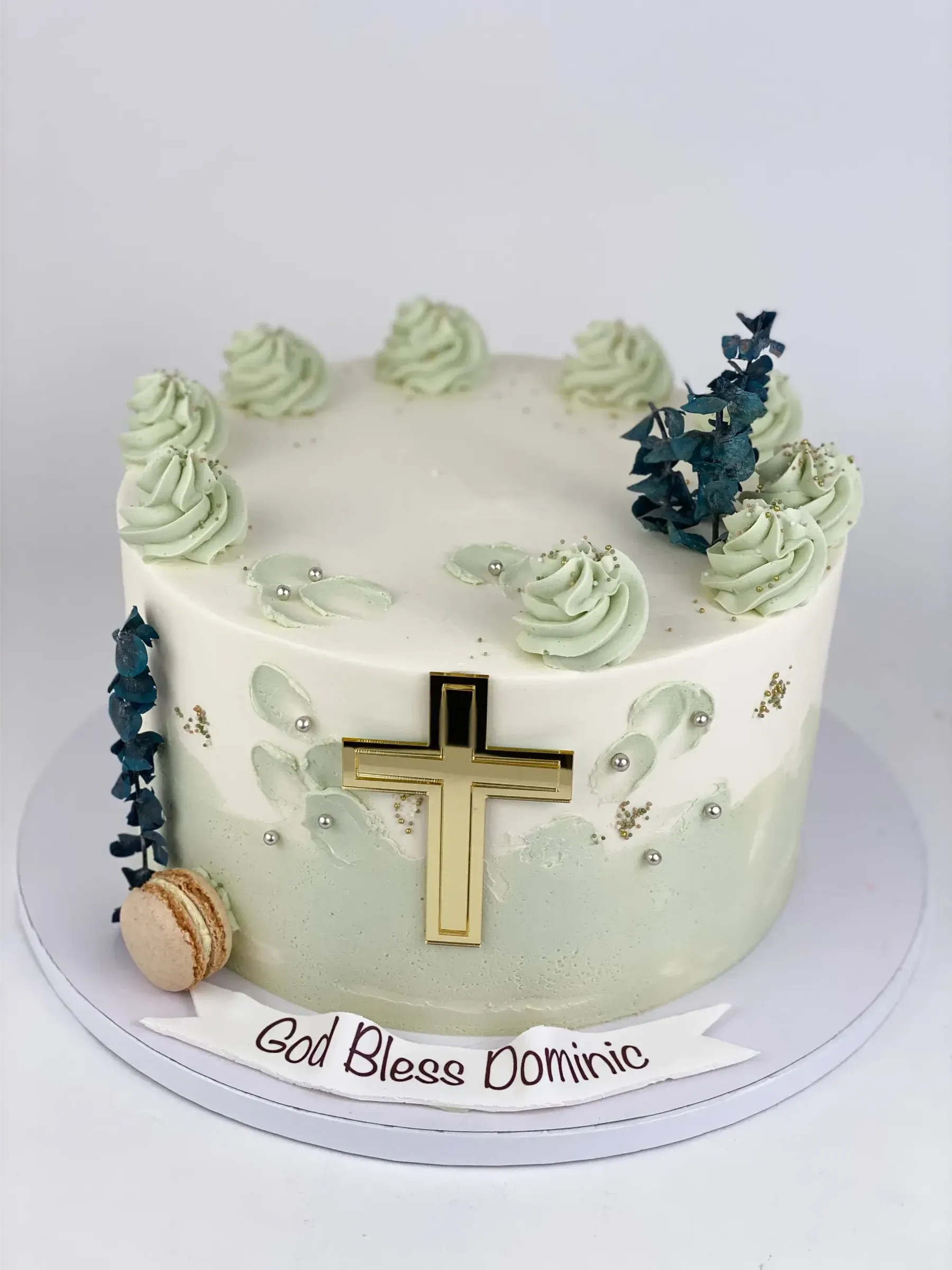 Baptism, Communion & Confirmation cake by Cakes by Iz